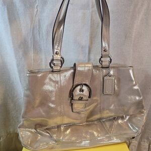 Coach Soho Y2k Metallic Silver Shoulder Bag
